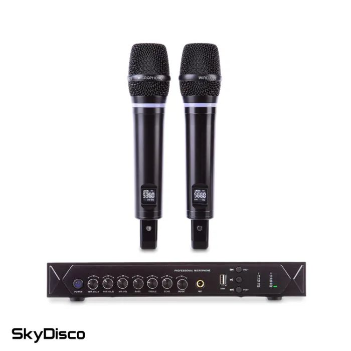 Караоке-система SkyDisco MIC-WL22 Bluetooth с беспроводными микрофонами и микшером